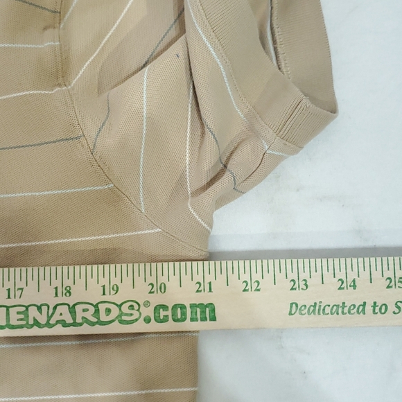 Patagonia Polo Shirt Mens Short Sleeve Tan Striped Organic Cotton Size Medium - Picture 8 of 10
